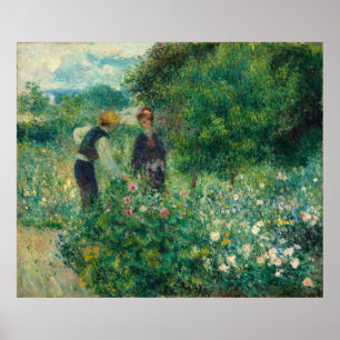 Poster Renoir, sélectionnant des fleurs