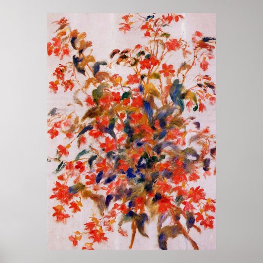 Poster Renoir - Vie morte avec Fuscias (Devant)