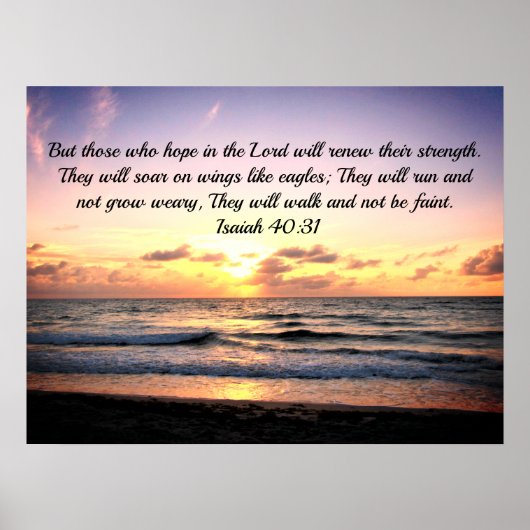 POSTER RENOUVELER NOTRE FORCE EN DIEU ISAIAH 40:31 VERSE (Devant)