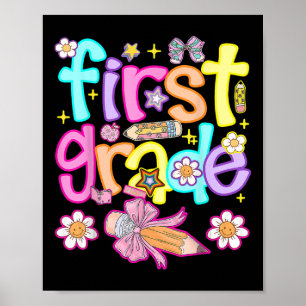 Poster Rentrée scolaire élégante pour fille de 1re année