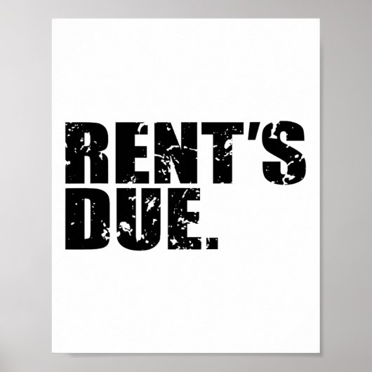 Poster Rent's due Work Bodybuilder Weightlifting Dis (Devant)