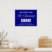Poster Réouverture de l'entreprise bientôt bleu (Cuisine)