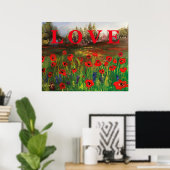 Poster Répandez L'Amour, Beau Amour des Poppies (Bureau à domicile)