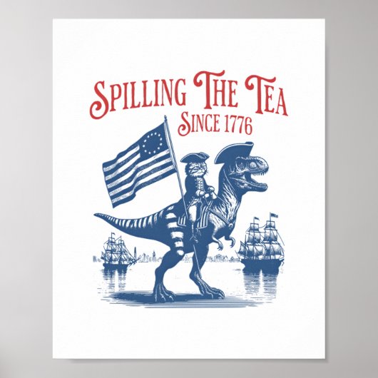 Poster Répandre le thé depuis 1773 Citation mignonne (Devant)