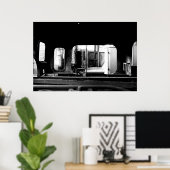 Poster Réparation du moteur à vapeur Le Mastrou BlackWhit (Bureau à domicile)