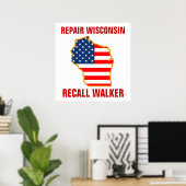 Poster Réparer Wisconsin, Rappeler Walker (Bureau à domicile)