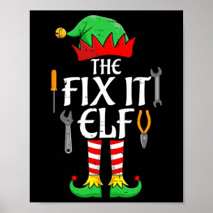 Poster Réparez ça Elf Noël Famille Matching Hommes Femmes