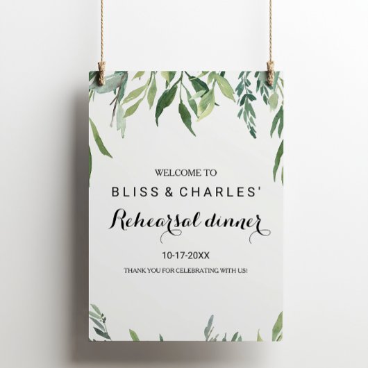 Poster Repas de répétition de la verdure moderne Accueil