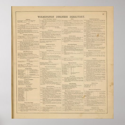 Poster Répertoire d'affaires Wilmington Delaware (Devant)