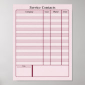 Poster Répertoire des contacts de service Téléchargement (Devant)