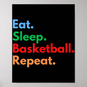 Poster Répéter Le Basket-Ball Du Sommeil Pour Les Joueurs