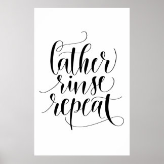 Poster Répéter le rinçage de lather