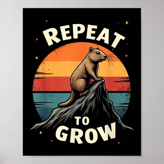 Poster Répéter pour augmenter le jour de la marmotte Conc (Devant)