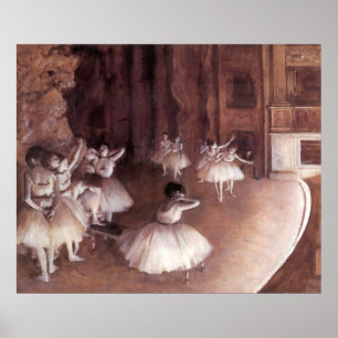 Poster Répétition de ballet sur scène par Edgar Degas