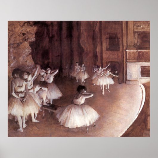 Poster Répétition de ballet sur scène par Edgar Degas (Devant)