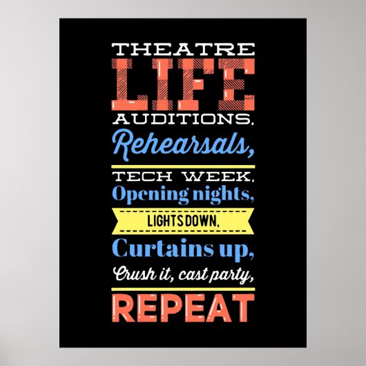 Poster Répétition de la vie de théâtre (Devant)