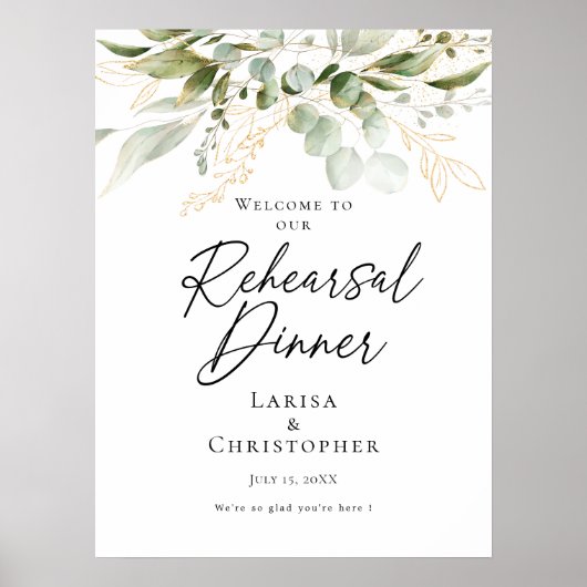 Poster Répétition Dîner verdure accueil élégant (Devant)
