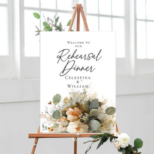 Poster Répétition Dîner verdure et roseses bienvenus