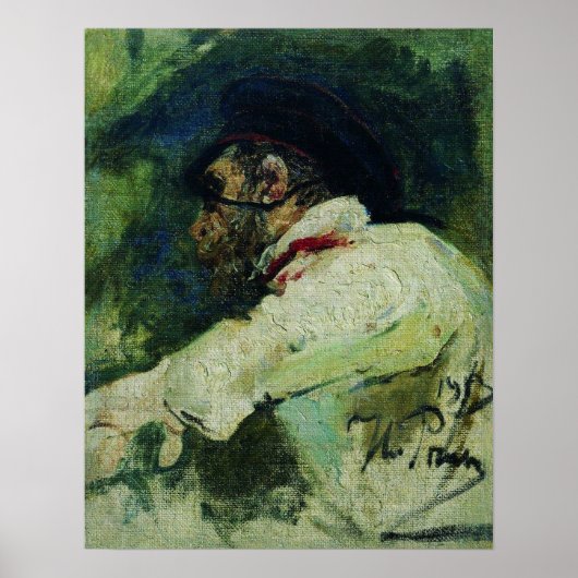 Poster Repin - Homme En Veste Blanche 1913 (Devant)