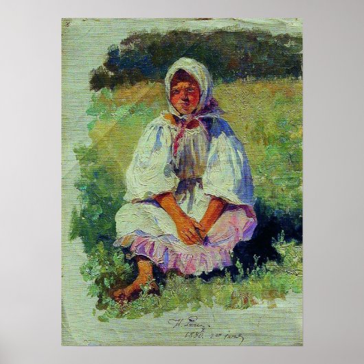 Poster Repin - Jeune paysanne 1880 (Devant)