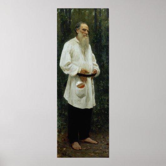 Poster Repin - Léon Tolstoï pieds nus (Devant)
