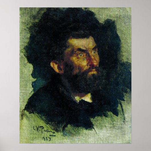 Poster Repin - Tête d'homme 1885 (Devant)
