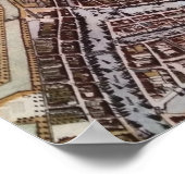 Poster Réplique carte de la ville de Rotterdam de 1652 (Coin)