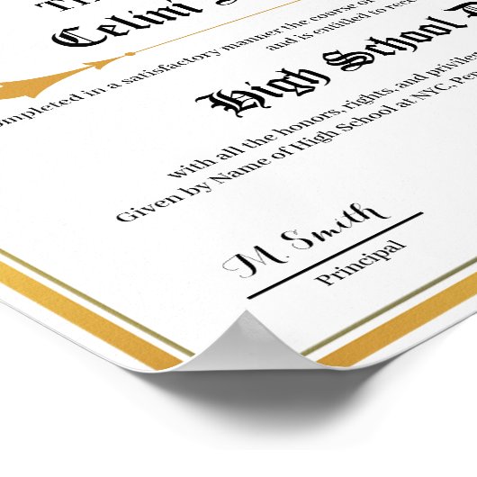 Poster réplique du diplôme d'études secondaires - (Coin)