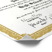 Poster Réplique du diplôme du secondaire Gold Border (Coin)