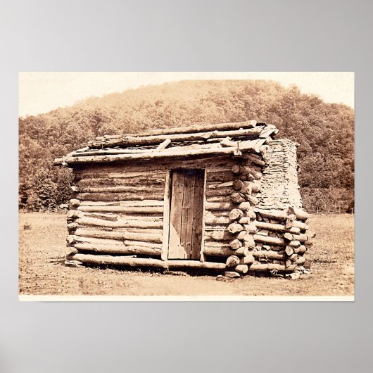 Poster Réplique du premier cabine construit dans le Kentu (Devant)