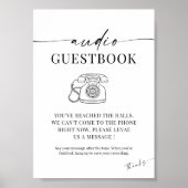 Poster Répondeur Téléphonique de Mariage avec Calligraphi (Devant)
