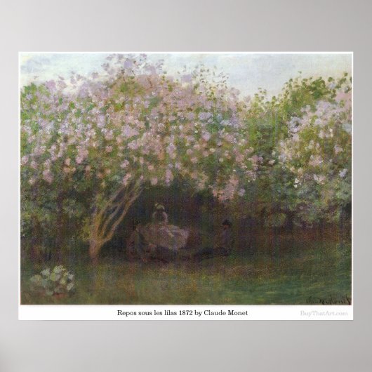 Poster Repos sous les lilas 1872 par Claude Monet (Devant)