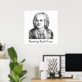 Poster Repose Bach Face Compositeur de musique classique (Bureau à domicile)