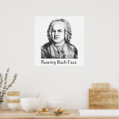Poster Repose Bach Face Compositeur de musique classique (Cuisine)