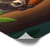 Poster Repose de Raccoon | Belle caricature de l'art de l (Coin)