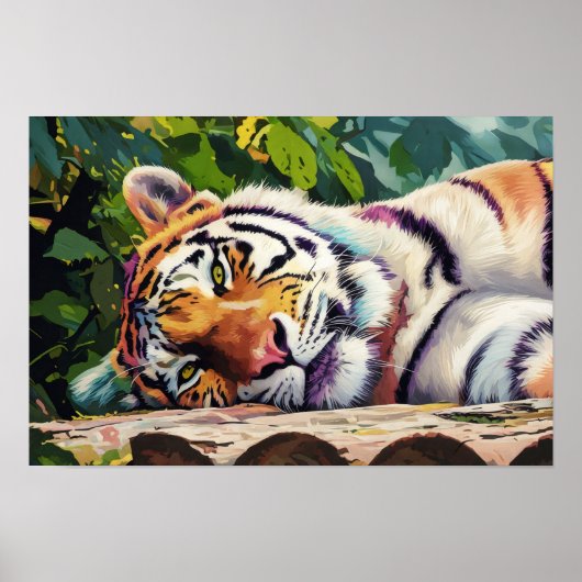 Poster Repose du portrait de tigre (Devant)