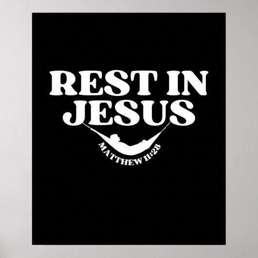 Poster Repose en Jésus - Matthieu 11:28 (Devant)