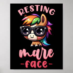Poster Repose Mare Face I Ventilateur Equestre Pony Horse