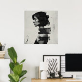 Poster Représentation artistique montrant une femme en pr (Bureau à domicile)