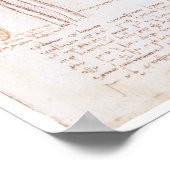 Poster Représentation de la Main, Léonard de Vinci (Coin)