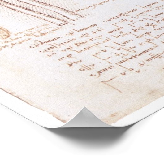 Poster Représentation de la Main, Léonard de Vinci (Coin)