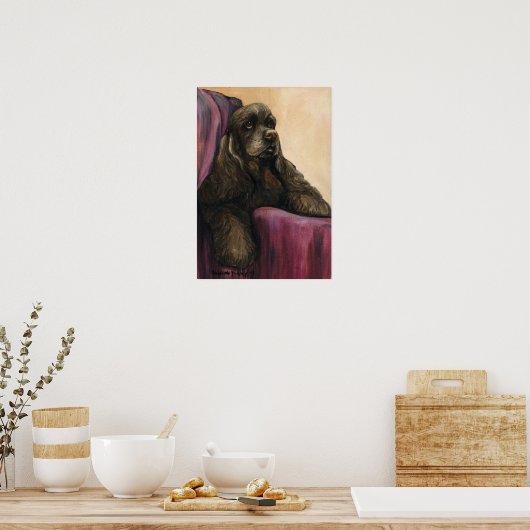 Poster Reproduction d'art "Chocolate Cocker Spaniel" Impr (Cuisine)