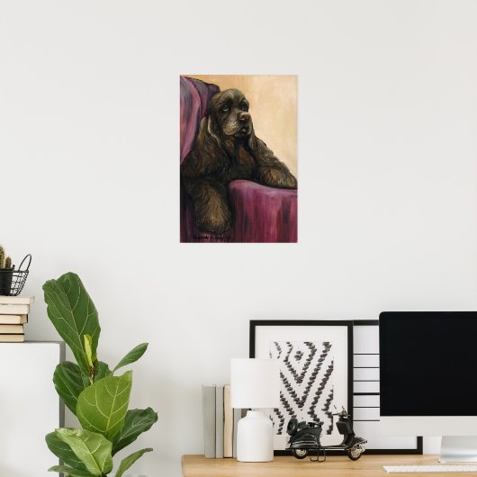Poster Reproduction d'art "Chocolate Cocker Spaniel" Impr (Bureau à domicile)