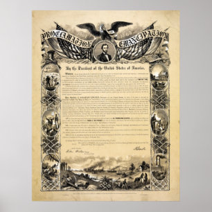 Poster Reproduction de la proclamation d'émancipation