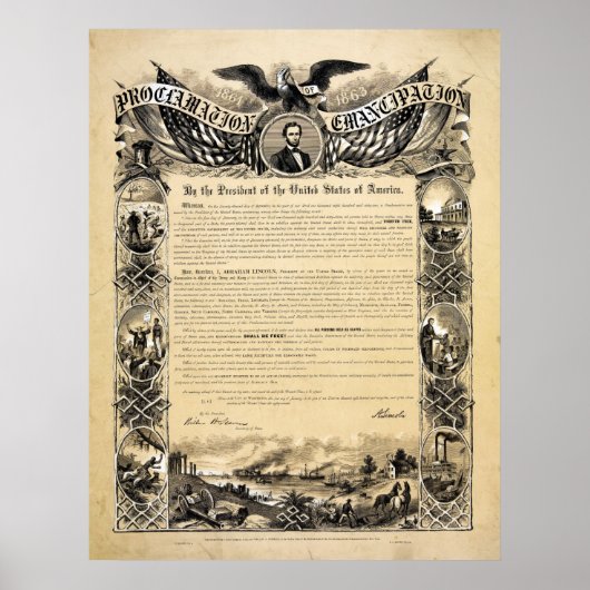 Poster Reproduction de la proclamation d'émancipation (Devant)