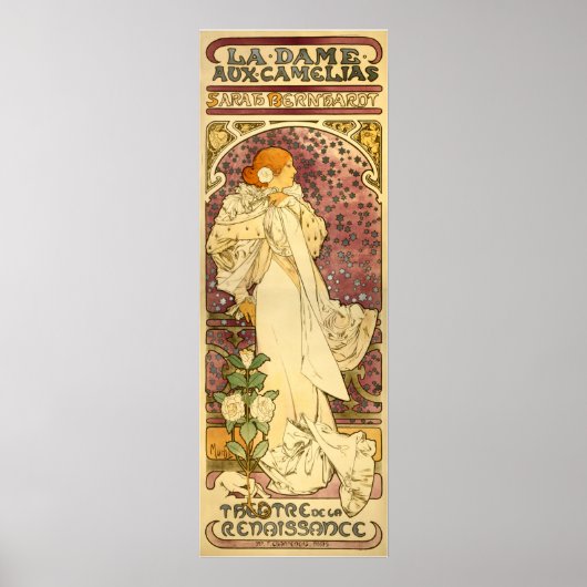 Poster Reproduction de l'affiche de Mucha : La Dame aux C (Devant)