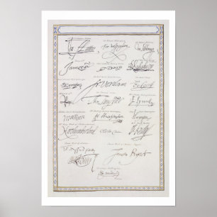 Poster Reproduction des signatures du Tudors et leur