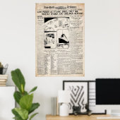 Poster Reproduction du journal Titanic New York Tribune (Bureau à domicile)