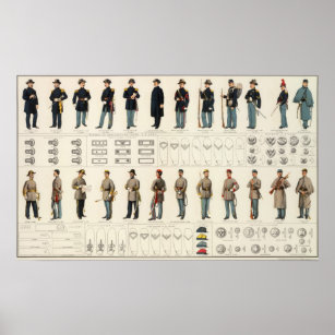 Poster Reproduction d'uniformes de guerre civile par Bien