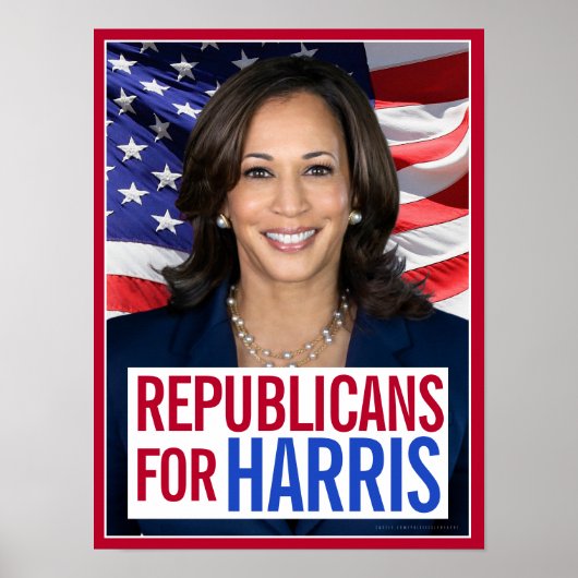 Poster Républicains pour le président Kamala Harris Photo (Devant)